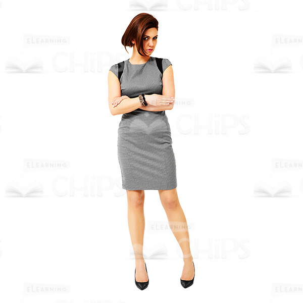 Frowning Business Woman Crossed Arms Cutout Picture-0