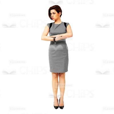 Concentrated Business Woman With Crossed Arms Looking Sideways Cutout-0