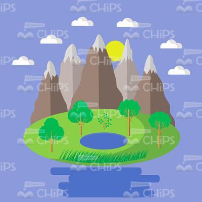 Mountain Landscape Vector Background-0