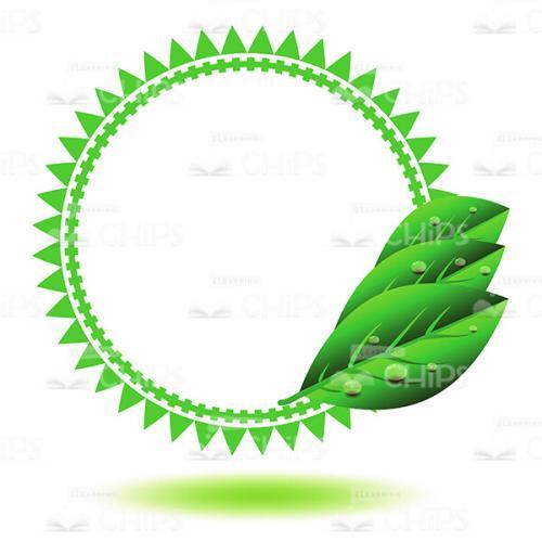 Eco Green Circle With Leaves Vector Image-0