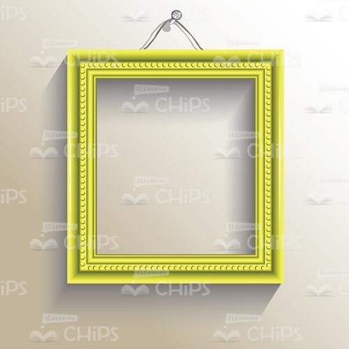 Yellow Frame Hanging On Wall Vector Image-0