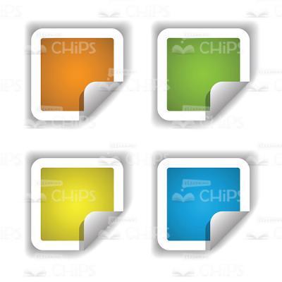 Colorful Stickers With Bent Corners Vector Infographics-0
