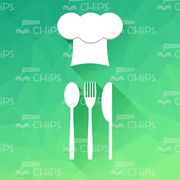 Chef's Hood And Cutlery Vector Icons-0