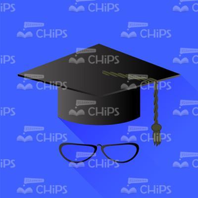 Square Academic Cap And Eyeglasses Vector Icon-0