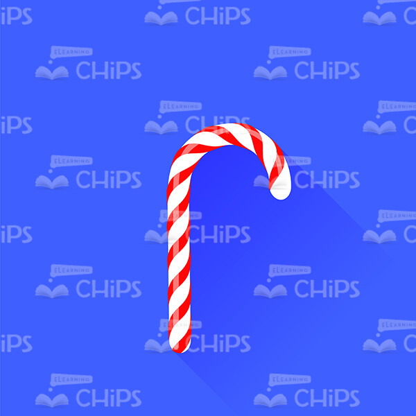 Striped Candy Cane Vector Object-0