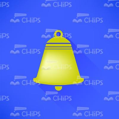 Vector Hand Bell Over Blue Background-0