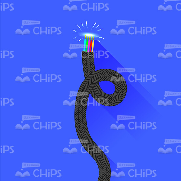 Cable With Colored Pins Vector Object-0