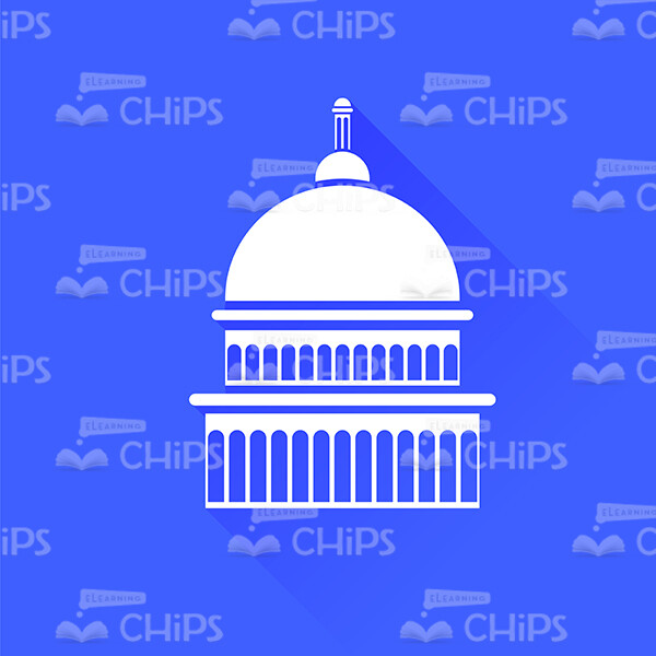 Vector Capitol Icon Isolated Over Blue Background-0
