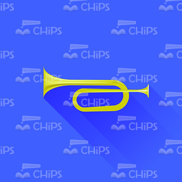Simple Bugle With Long Shadow Vector Object-0