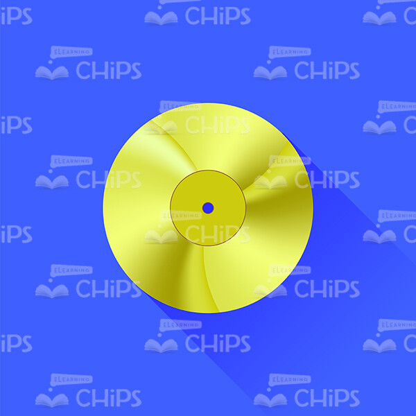 Gold Disc On Blue Background Vector Icon-0