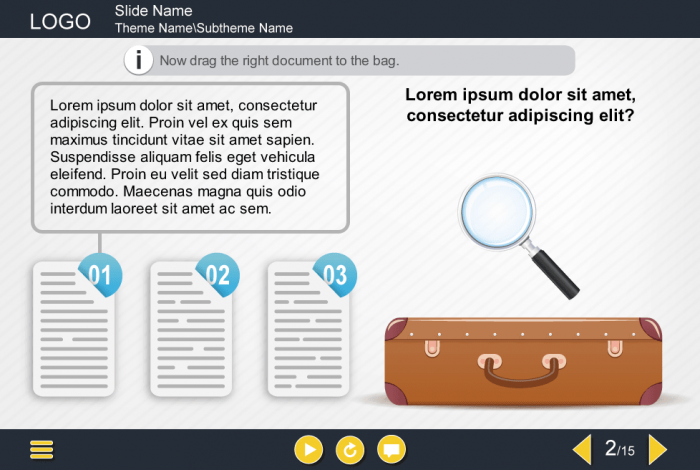 Draggable Items — Articulate Storyline e-Learning Templates