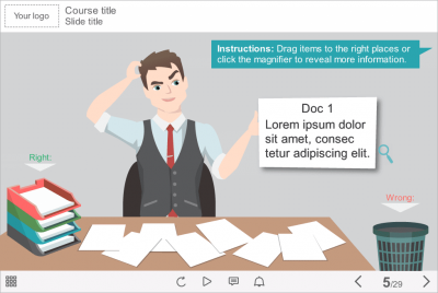 Puzzled Vector Man Character — Storyline Templates for eLearning
