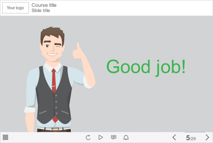 Successful Vector Businessman Thumb Up — eLearning Storyline Templates Available to Download