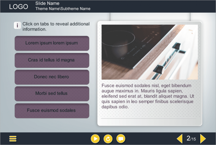 Tabbed Slide — Download Storyline Template for eLearning