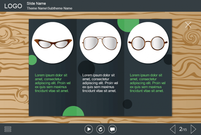 Stylish Black Leaflets — e-Learning Templates for Articulate Storyline