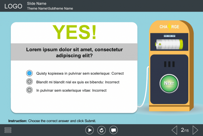 Correct Answer Feedback — Articulate Storyline eLearning Template