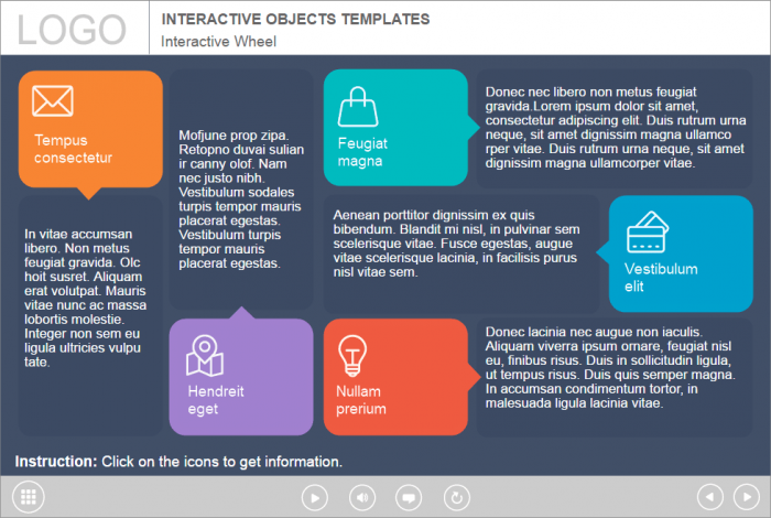 Iconic Square Buttons — e-Learning Templates for Lectora Publisher