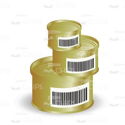 Cans With Bar Codes Vector Image-0