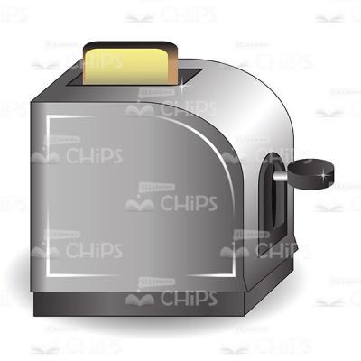 Grey Colored Toaster Vector Image-0