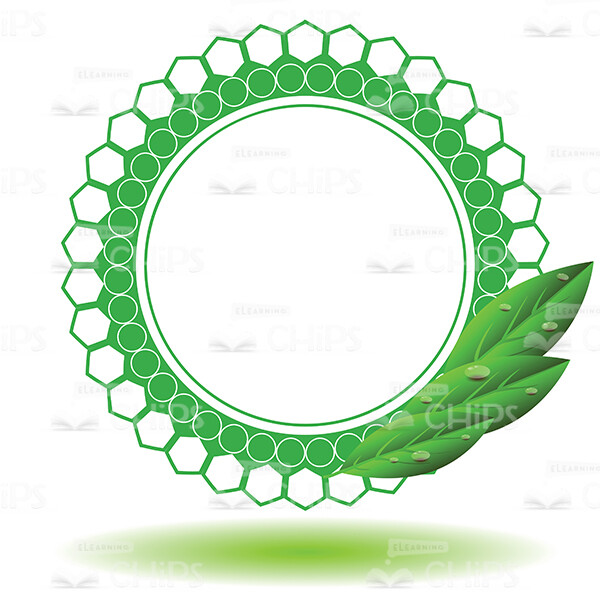 Green Circle With Few Leaves Vector Image-0