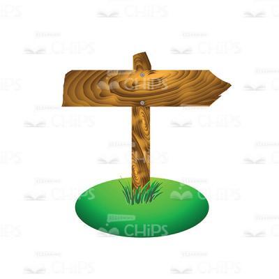 Wooden Road Sign Vector Image-0