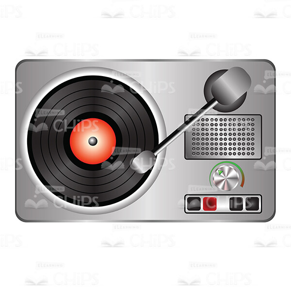 Vintage Record Player With Vinyl Record Vector Image-0