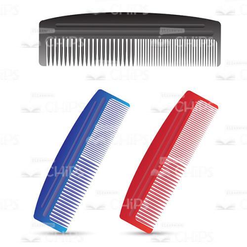Colored Barber Hair Combs Vector Image-0