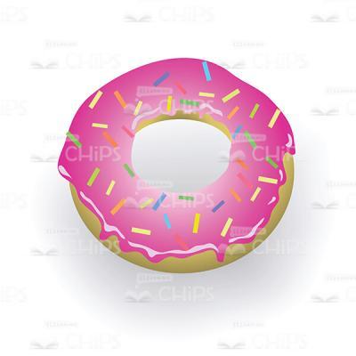 Donut With Pink Chocolate Glaze Vector Image-0