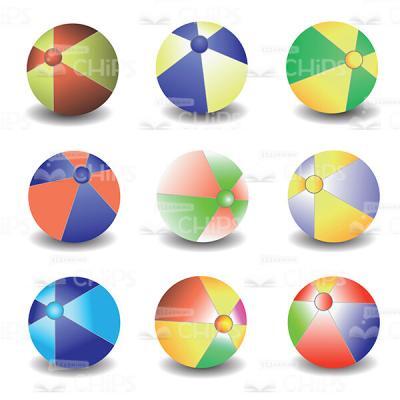 Set Of Multicolored Children's Balls Vector Image-0