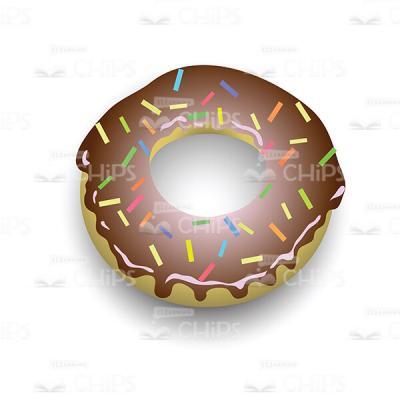 Vector Image Of Doughnut With Chocolate Glaze-0