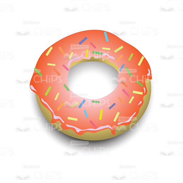 Tasty Doughnut With Red Glaze Vector Object-0