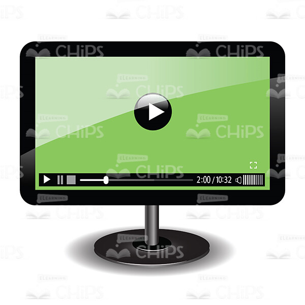 Video Player On TV Screen Vector Image-0