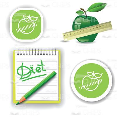 Diet Concept: Organic Apple Vector Image-0
