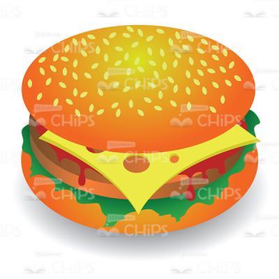Tasty Cheese Burger Vector Object-0