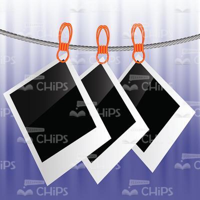 Retro Photo Frames Hanging On Clothespins Vector Image-0