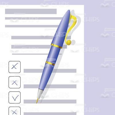 Vector Pen Over Filled Questionnaire Image-0