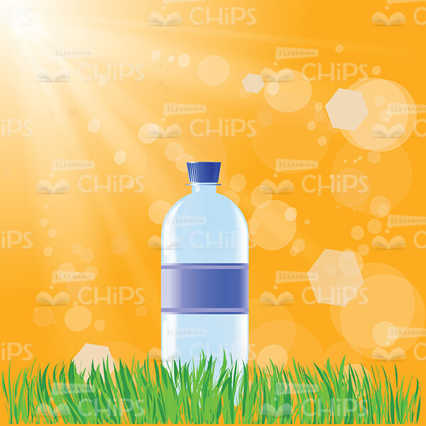 Plastic Bottle On Lawn Vector Image-0