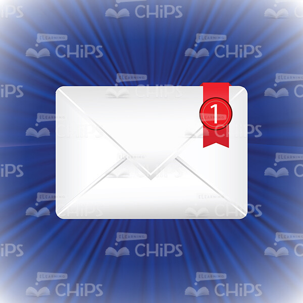 New e-Mail Icon Over Blue Background Vector Image-0