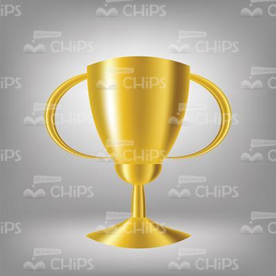 Golden Trophy Over Gray Background Vector Image-0