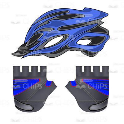 Bicycle Helmet And Cycling Gloves Vector Image-0