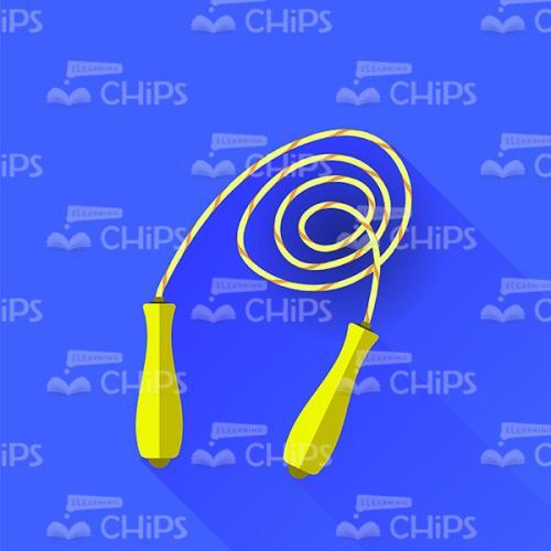 Yellow Jump Rope On Blue Background Vector Image-0