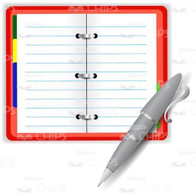 Diary With Pen Vector Image-0