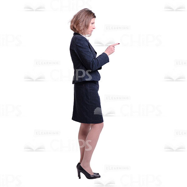 Cutout Woman Pointing Forward Profile View-0