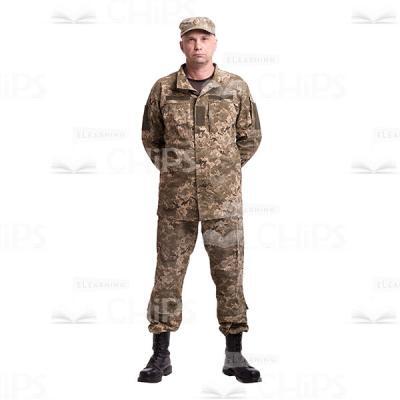 Serious Mid-Aged Colonel With The Hands Behind The Back Cutout Photo-0
