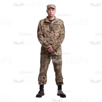 Calm Mid-Aged Colonel With Crossed Hands Cutout Photo-0