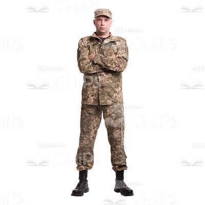Serious Mid-Aged Colonel With Crossed Arms Cutout Photo-0