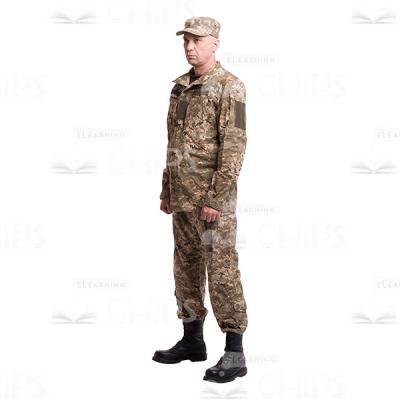 Serious Mid-Aged Colonel Standing Sideway Cutout Photo-0