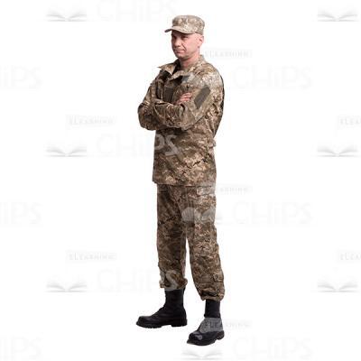 Critically Looking Mid-Aged Colonel With Crossed Arms Cutout Photo-0