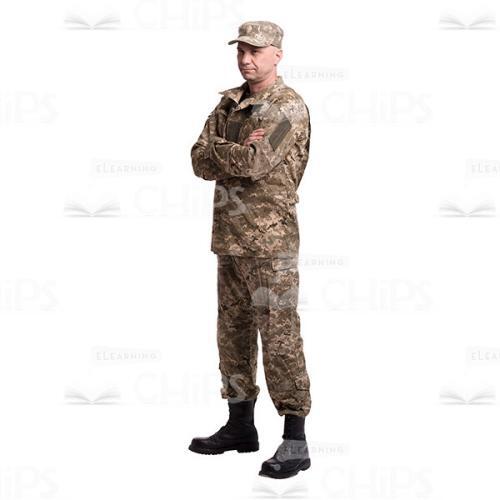 Critically Looking Mid-Aged Colonel With Crossed Arms Cutout Photo-0
