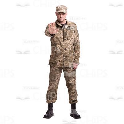 Mid-Aged Colonel With Stop Gesture Cutout Photo-0